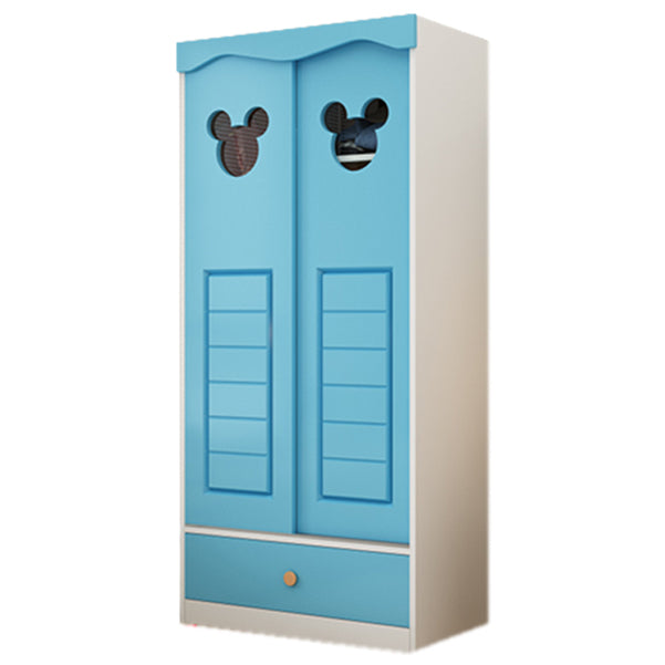 Contemporary Matte Kid's Wardrobe High Gloss Wooden Coat Locker