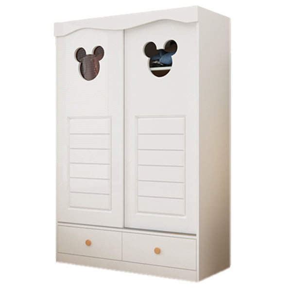 Contemporary Matte Kid's Wardrobe High Gloss Wooden Coat Locker