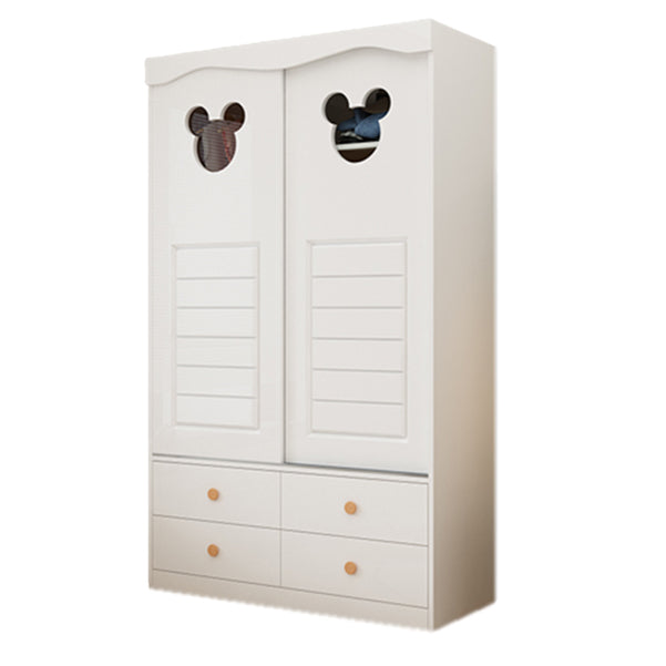 Contemporary Matte Kid's Wardrobe High Gloss Wooden Coat Locker
