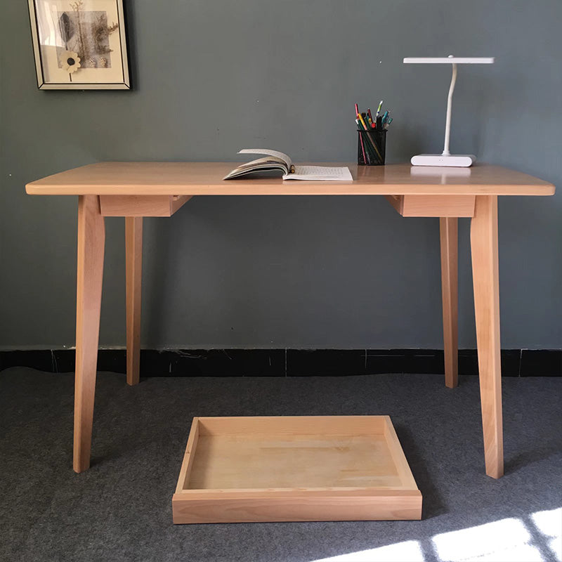 Light Wood Kids Desk Writing Desks with Drawer for Reading Room