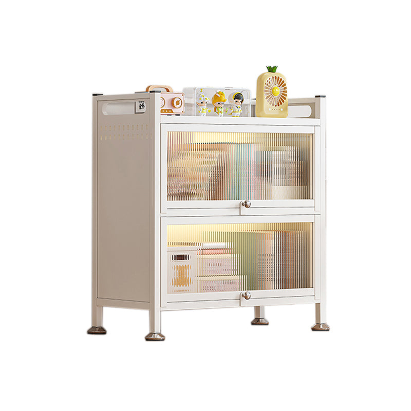 Scandinavian Metal Book Shelf Freestanding Standard Kids Bookshelf in White/Black