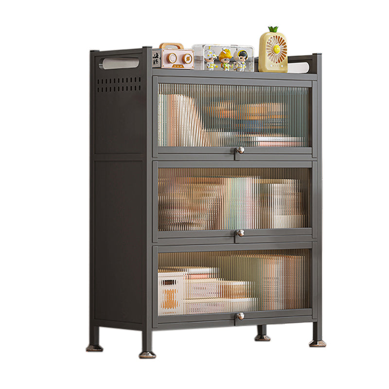 Scandinavian Metal Book Shelf Freestanding Standard Kids Bookshelf in White/Black