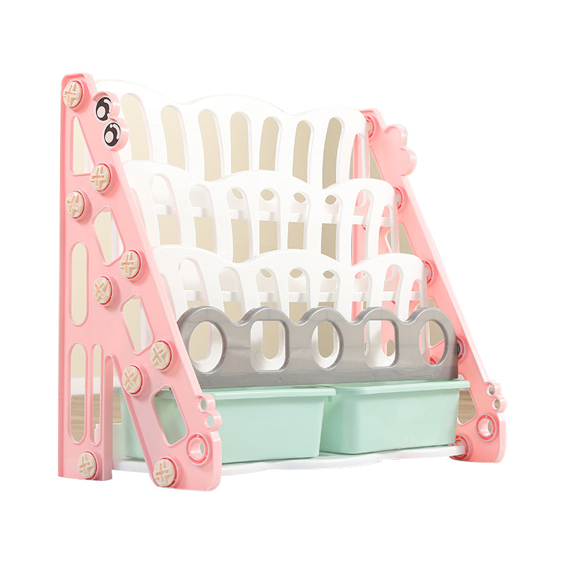 Modern Plastic Shelf Freestanding Book Display in Green/Blue/Pink/Yellow