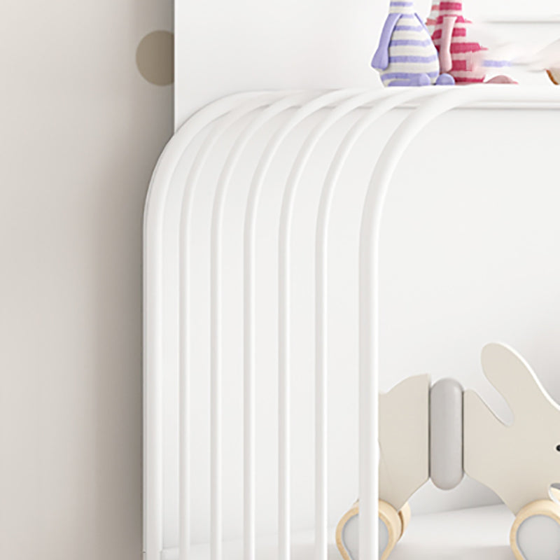 Modern Metal Shelf Freestanding Standard Kids Bookshelf in Green/White/Pink