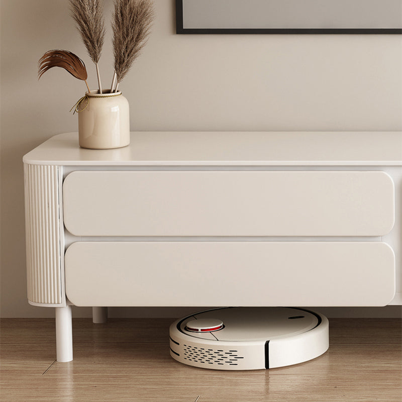 4 Legs White Slate Rectangular Cocktail Table with Storage Drawers
