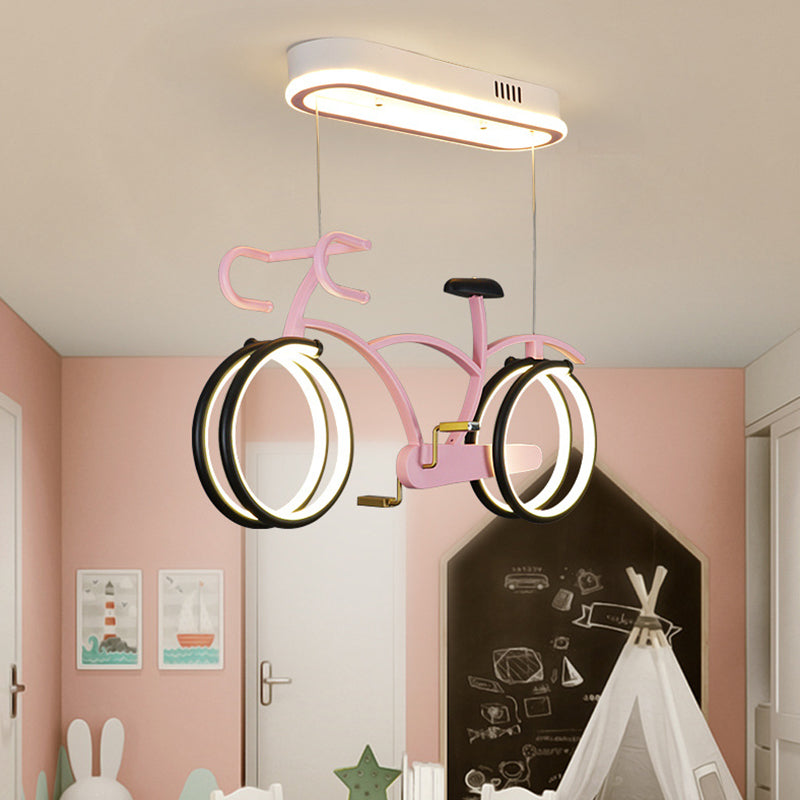 Hängende Straßenrad Metall LED Flushmount Kind Silber/Blau/Rosa Unterputze Deckenlampe für Kind Zimmer
