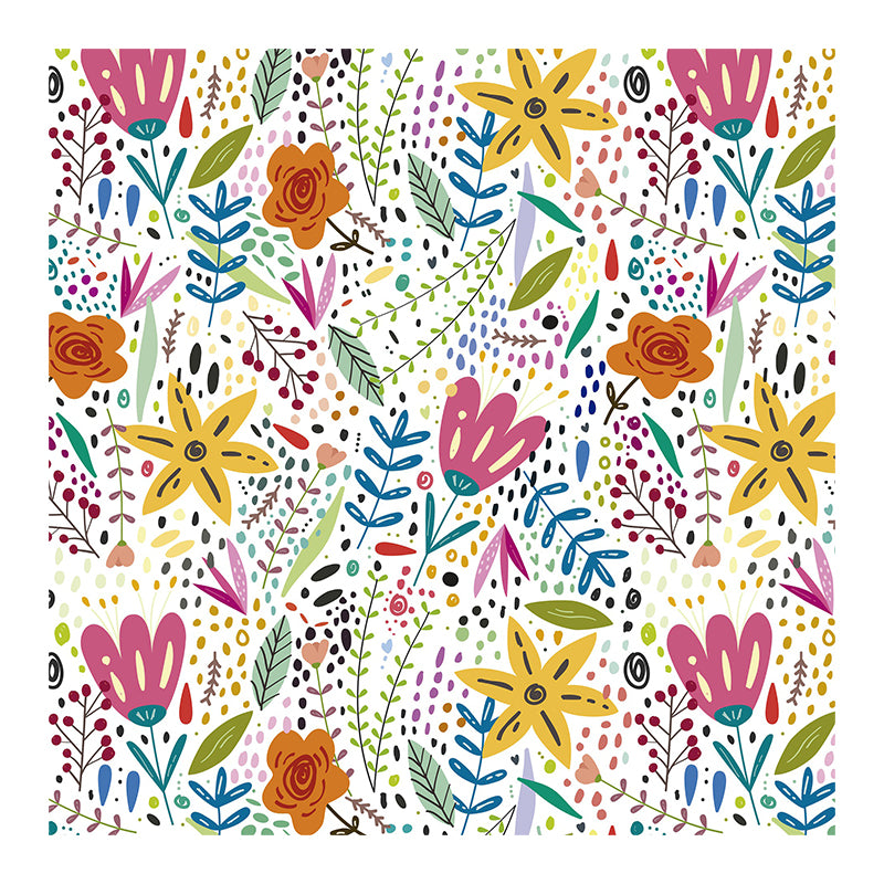 Illustration Flower Pattern Mildew Horizontalt Wall Mural for Living Room