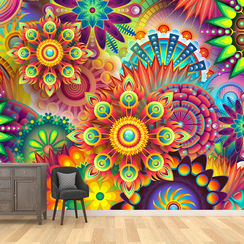 Illustration Pattern Mildew Contemporary Wall Mural for Living Room