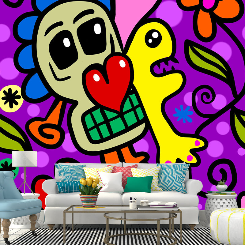 Abstract Pattern Mildew Illustration Wall Mural Horizontalt for Living Room