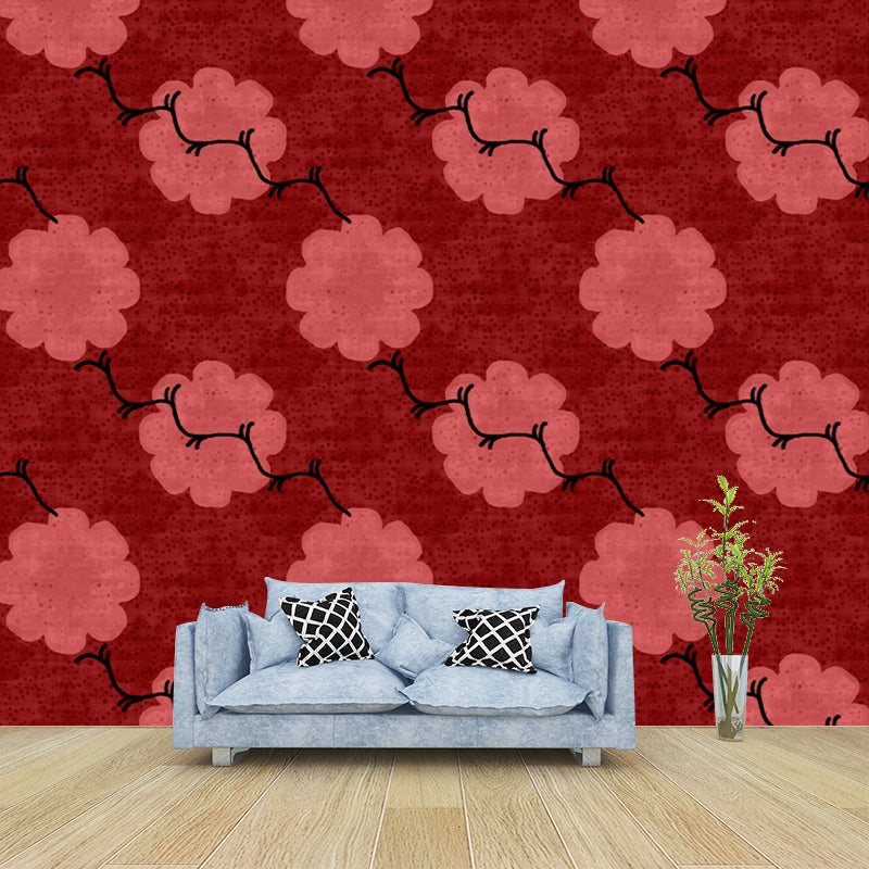Botanical Pattern Mildew Illustration Wall Mural Horizontalt for Wall Decor