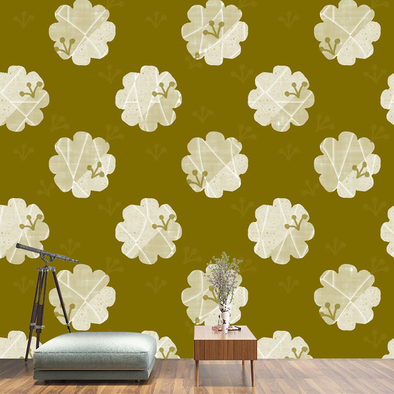 Botanical Pattern Mildew Illustration Wall Mural Horizontalt for Wall Decor