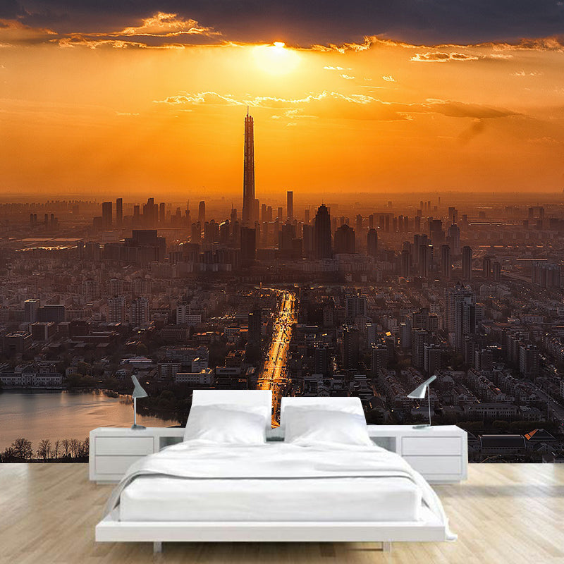 Cityscapes Pattern Mildew Photography Wall Mural Horizontalt for Wall Decor