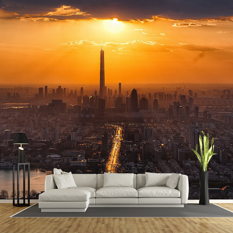 Cityscapes Pattern Mildew Photography Wall Mural Horizontalt for Wall Decor