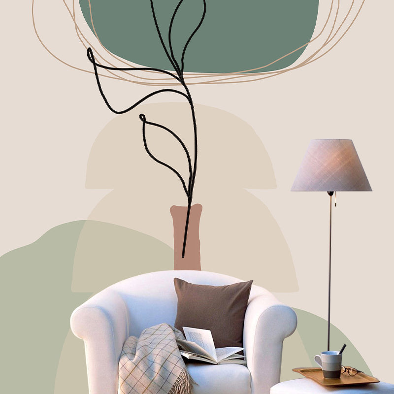 Illustration Art Pattern Mildew Wall Mural Horizontalt for Living Room