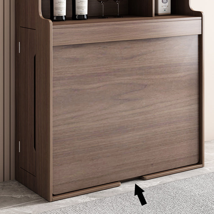Modern Rectangle Folding Wood Dining Table for Small Space with Storage