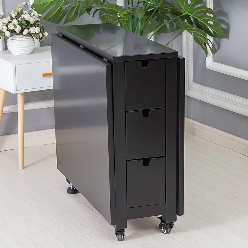 Modern Style Rectangle Solid Wood Drop-Leaf Dining Table, 59" x 31.5" x 29.5"