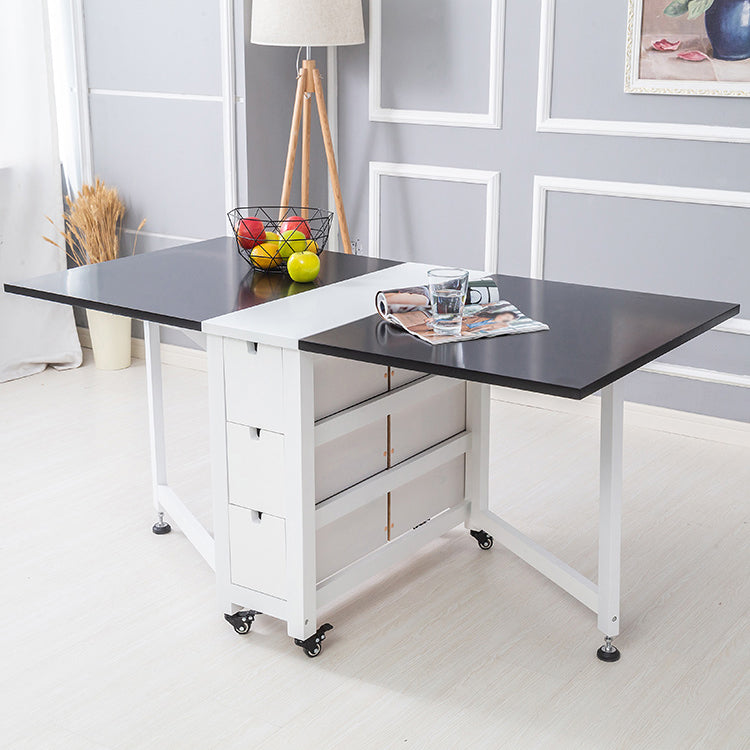 Modern Style Rectangle Solid Wood Drop-Leaf Dining Table, 59" x 31.5" x 29.5"