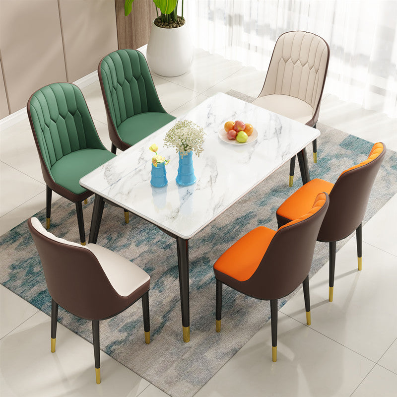 Contemporary Style Rectangle Glass Dining Site Table with 4-foot
