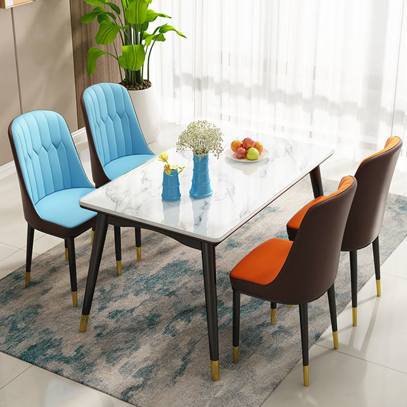 Contemporary Style Rectangle Glass Dining Site Table with 4-foot