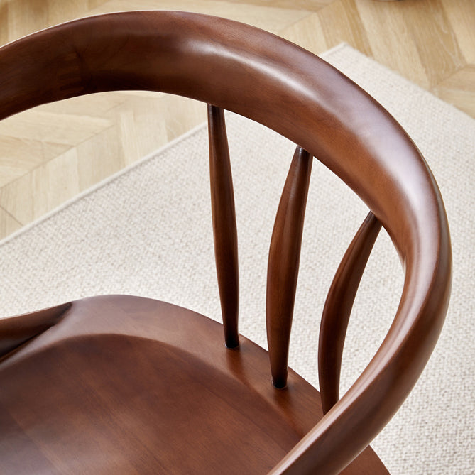 Modern Indoor Dining Arm Chair Solid Wood Windsor Back Arm Chair