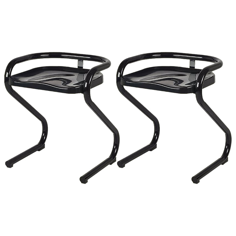 Metal Frame Dining Side Chair Modern Indoor Plastic Backless Chair