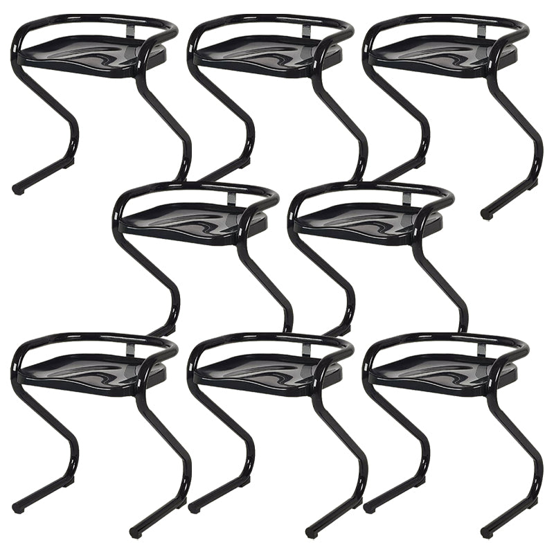 Metal Frame Dining Side Chair Modern Indoor Plastic Backless Chair