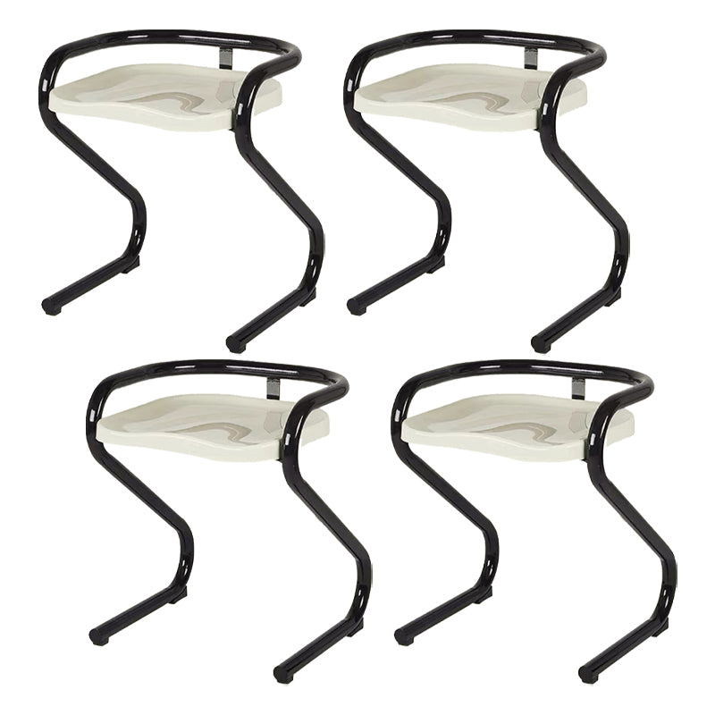 Metal Frame Dining Side Chair Modern Indoor Plastic Backless Chair