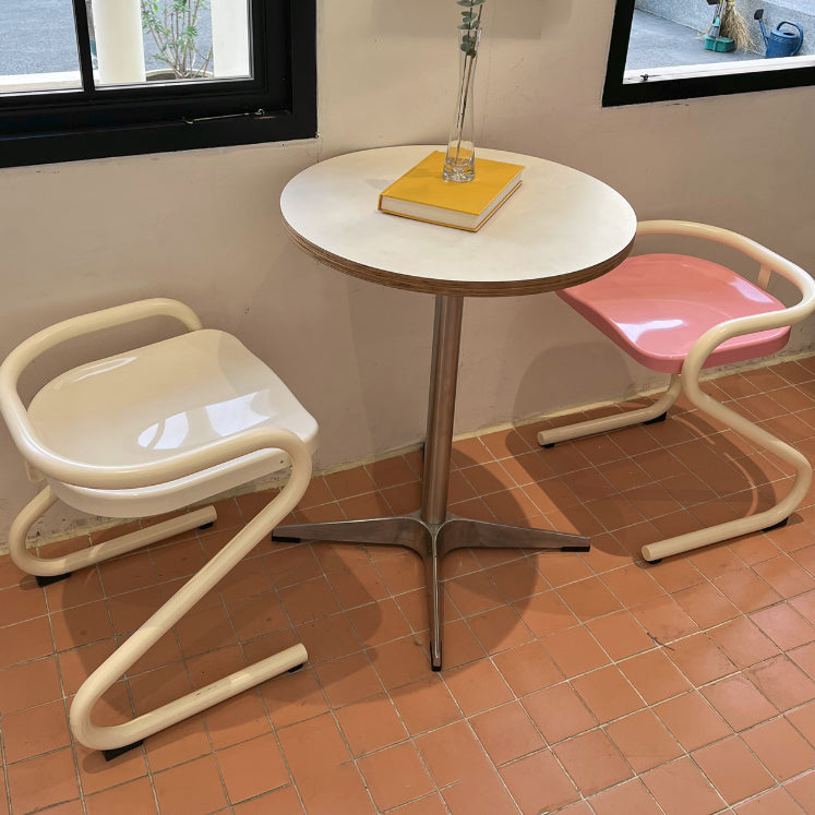 Metal Frame Dining Side Chair Modern Indoor Plastic Backless Chair