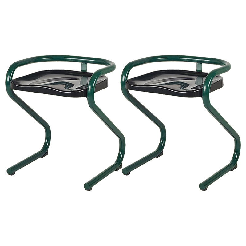 Metal Frame Dining Side Chair Modern Indoor Plastic Backless Chair