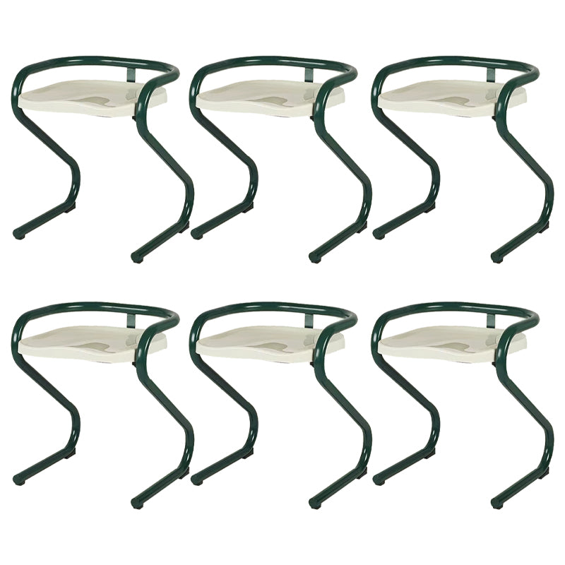 Metal Frame Dining Side Chair Modern Indoor Plastic Backless Chair