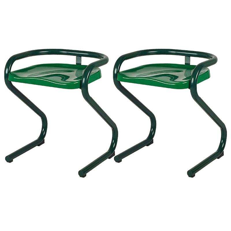 Metal Frame Dining Side Chair Modern Indoor Plastic Backless Chair