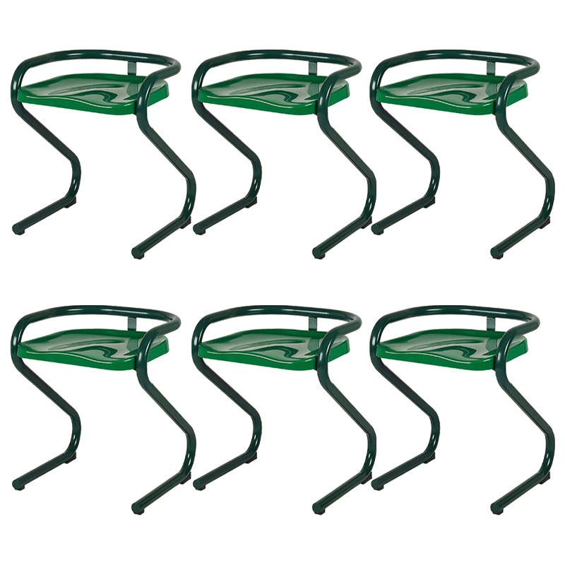Metal Frame Dining Side Chair Modern Indoor Plastic Backless Chair