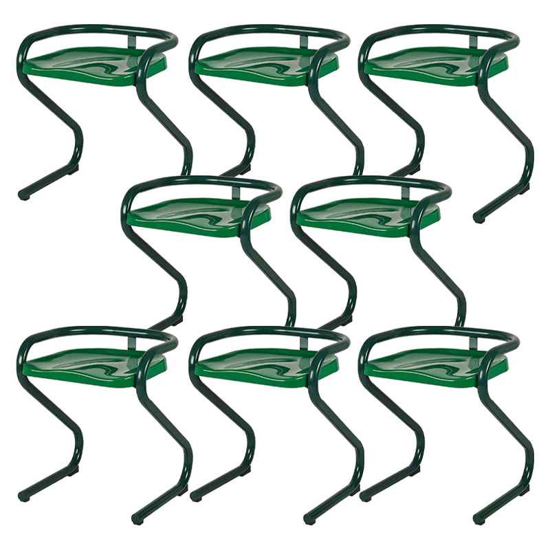 Metal Frame Dining Side Chair Modern Indoor Plastic Backless Chair