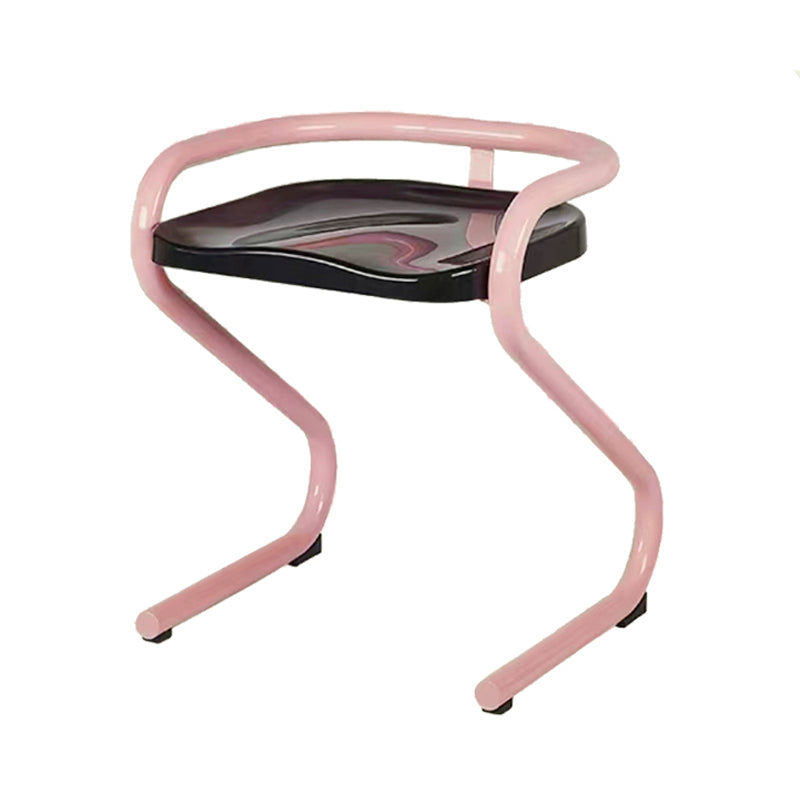 Metal Frame Dining Side Chair Modern Indoor Plastic Backless Chair
