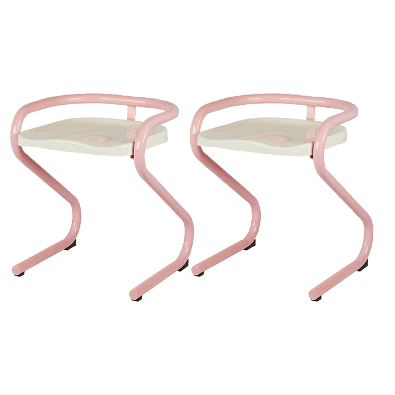 Metal Frame Dining Side Chair Modern Indoor Plastic Backless Chair