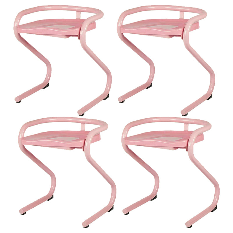 Metal Frame Dining Side Chair Modern Indoor Plastic Backless Chair