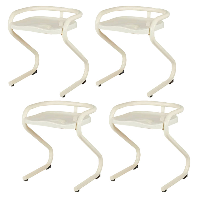 Metal Frame Dining Side Chair Modern Indoor Plastic Backless Chair