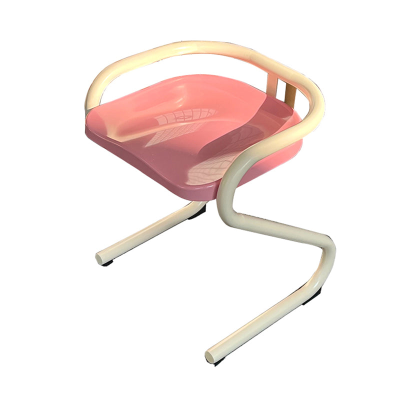 Metal Frame Dining Side Chair Modern Indoor Plastic Backless Chair