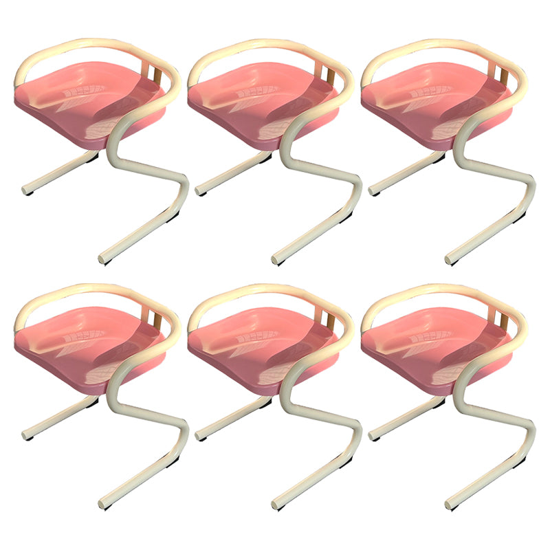 Metal Frame Dining Side Chair Modern Indoor Plastic Backless Chair