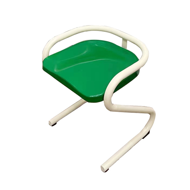 Metal Frame Dining Side Chair Modern Indoor Plastic Backless Chair