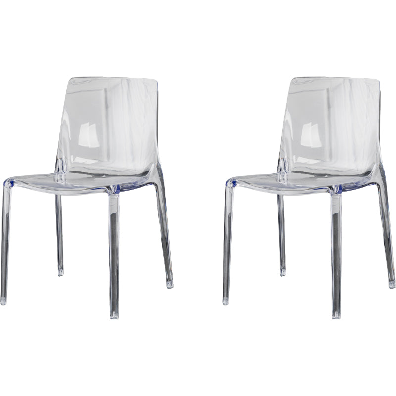 Modern Acrylic Armless Solid Back Dining Accent Chair for Home