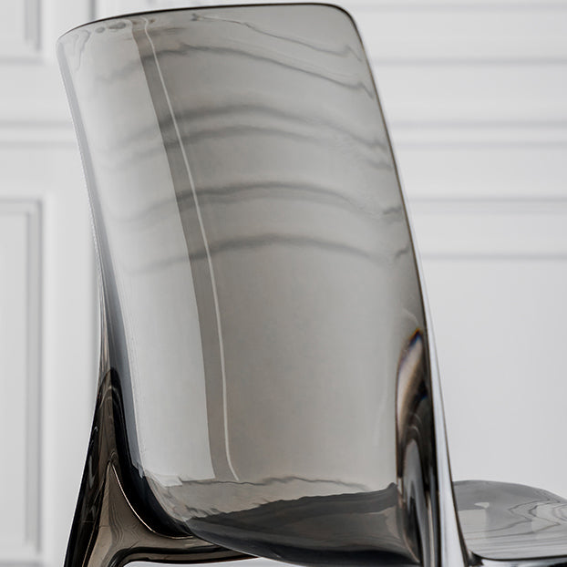 Modern Acrylic Armless Solid Back Dining Accent Chair for Home
