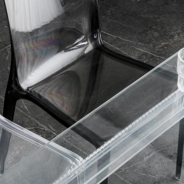 Modern Acrylic Armless Solid Back Dining Accent Chair for Home