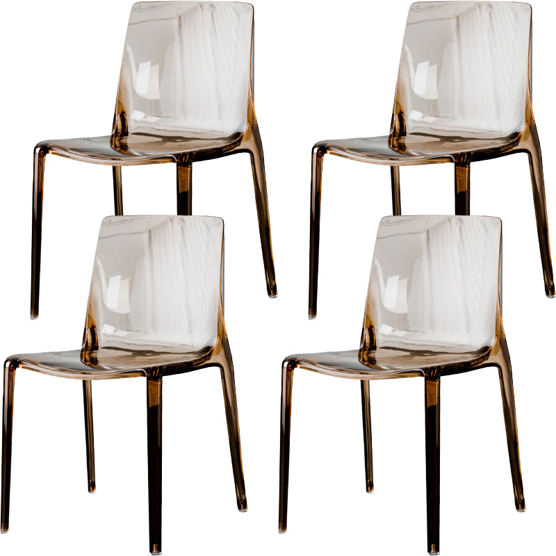 Modern Acrylic Armless Solid Back Dining Accent Chair for Home