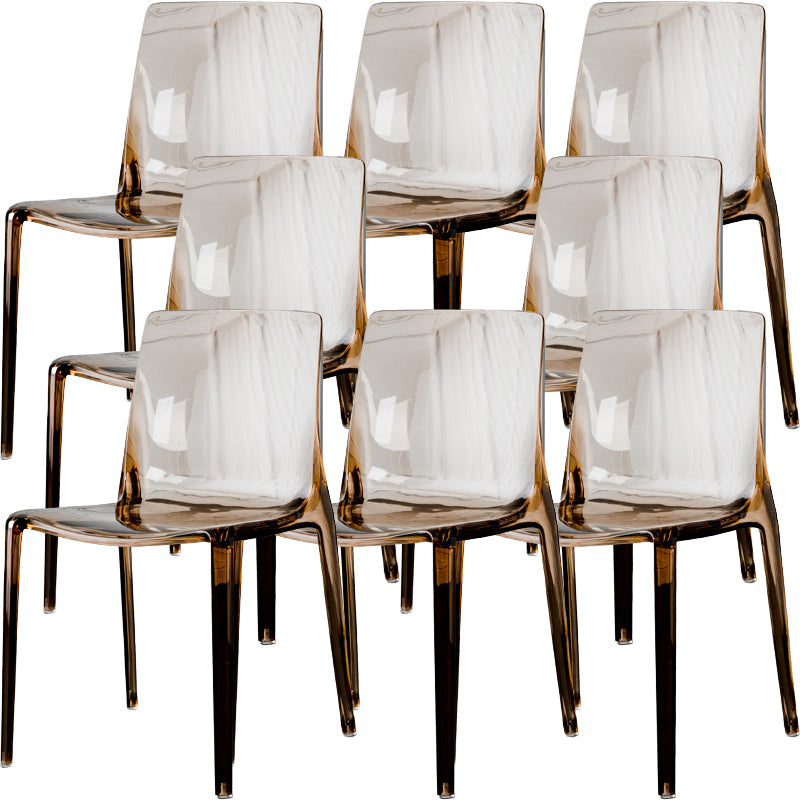 Modern Acrylic Armless Solid Back Dining Accent Chair for Home