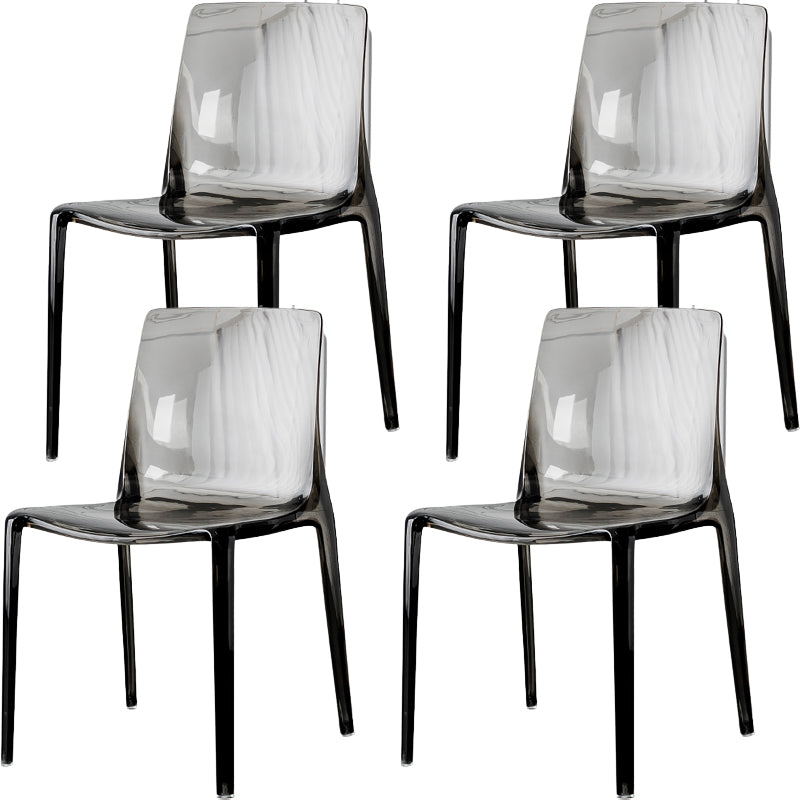 Modern Acrylic Armless Solid Back Dining Accent Chair for Home