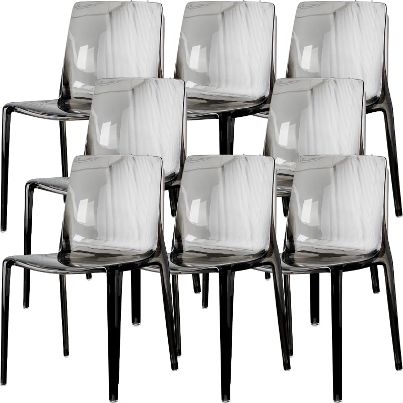Modern Acrylic Armless Solid Back Dining Accent Chair for Home