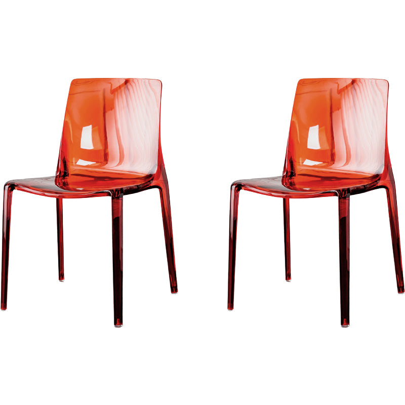 Modern Acrylic Armless Solid Back Dining Accent Chair for Home