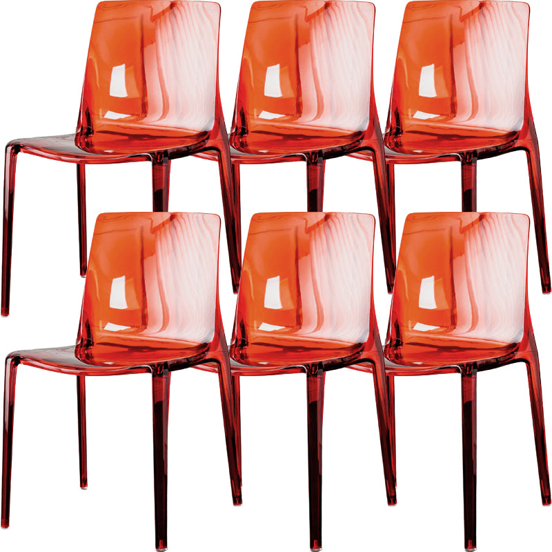 Modern Acrylic Armless Solid Back Dining Accent Chair for Home