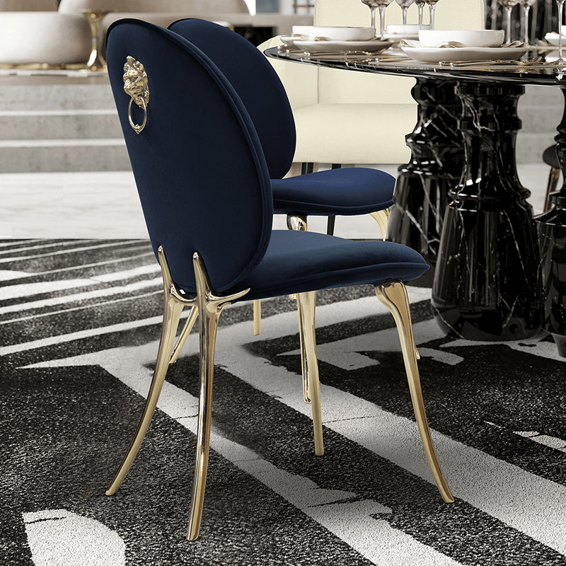 Luxury Style Upholstered Solid Back Armless Dining Chair for Dining Room